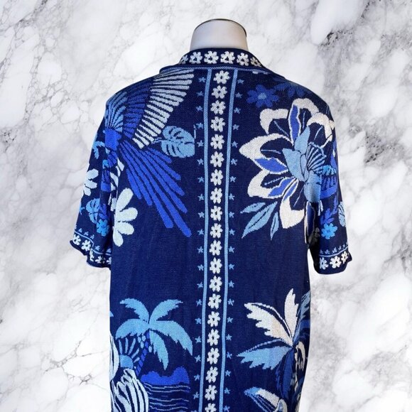 Farm Rio Blue Rio Tiles Lenzing™ Ecovero™ Viscose Knit Shirt - Picture 10 of 12